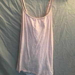 Pink Roxy Tank with Knitted Sides